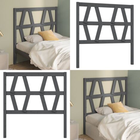 Cabecero de cama madera maciza de pino gris 81x4x100 cm - Madera de pino - Cabecero de cama gris