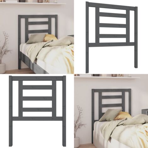 Cabecero de cama madera maciza de pino gris 81x4x100 cm - Madera de pino - Cabecero de cama gris