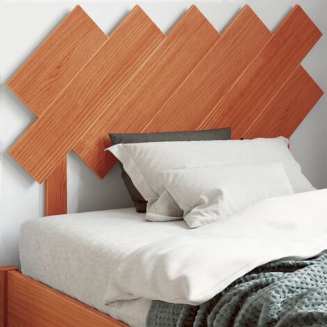 Cabecero de cama madera maciza de pino marrón cera 100 cm vidaXL