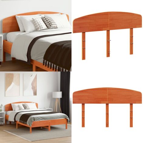 Cabecero de cama madera maciza de pino marrón cera 135 cm - Madera maciza - Pino