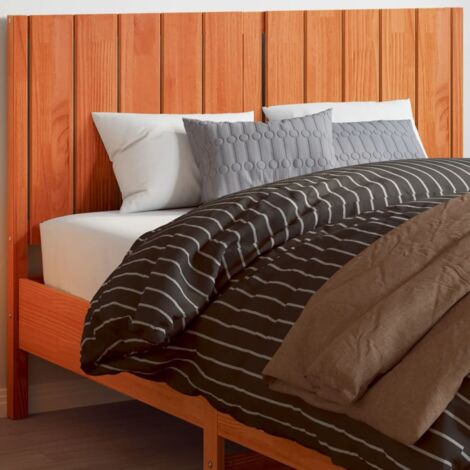 Cabecero de cama madera maciza de pino marrón cera 135 cm vidaXL