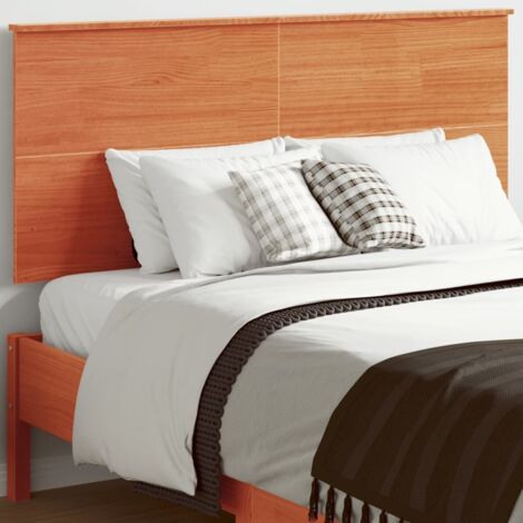Cabecero de cama madera maciza de pino marrón cera 135 cm vidaXL