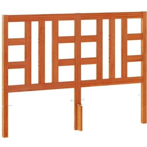 Cabecero de cama madera maciza de pino marrón cera 135 cm vidaXL