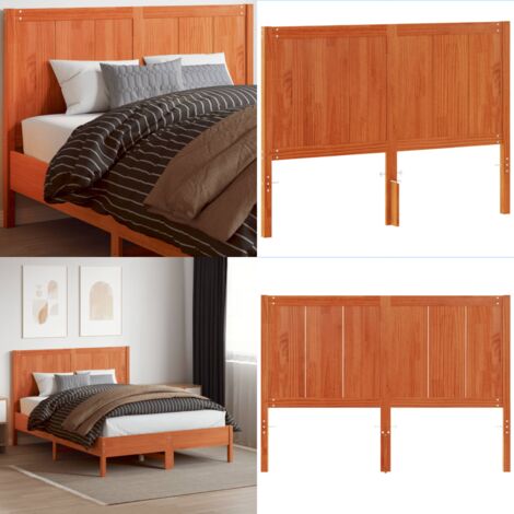 Cabecero de cama madera maciza de pino marrón cera 150 cm - Madera maciza - Pino