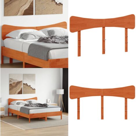 Cabecero de cama madera maciza de pino marrón cera 150 cm - Madera maciza - Pino