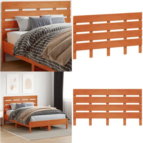 Cabecero de cama madera maciza de pino marrón cera 150 cm - Madera maciza - Pino