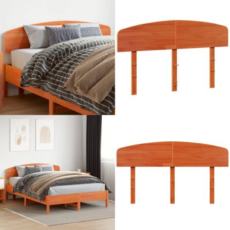 Cabecero de cama madera maciza de pino marrón cera 150 cm - Madera maciza - Pino
