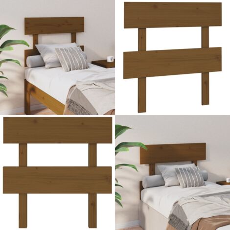 Cabecero de cama madera maciza de pino marrón miel 103,5x3x81cm - Madera maciza - Pino