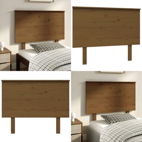 Cabecero de cama madera maciza de pino marrón miel 104x6x82,5cm - Madera maciza - Pino