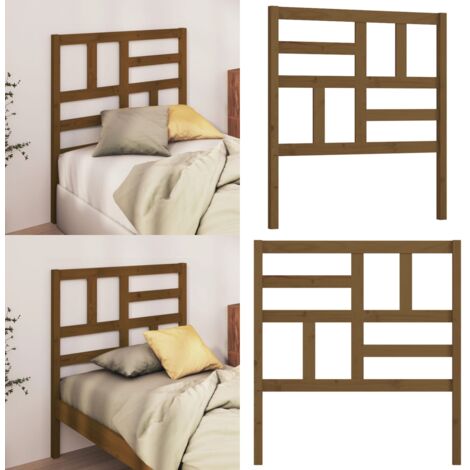 Cabecero de cama madera maciza de pino marrón miel 106x4x104 cm - Madera maciza - Pino