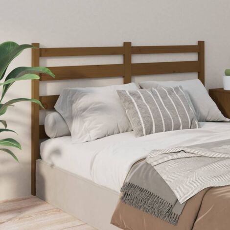 Cabecero de cama madera maciza de pino marrón miel 126x4x100 cm vidaXL