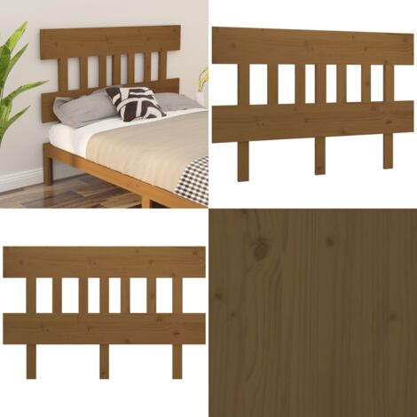Cabecero de cama madera maciza de pino marrón miel 138,5x3x81cm - Madera maciza - Pino