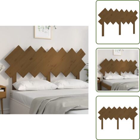 Cabecero de cama madera maciza de pino marrón miel 141x3x80,5cm
