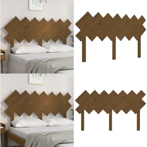 Cabecero de cama madera maciza de pino marrón miel 141x3x80,5cm - Madera de pino - Diseño rústico