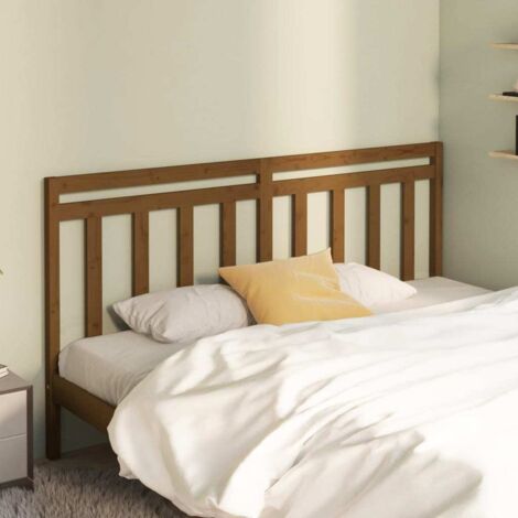 Cabecero de cama madera maciza de pino marrón miel 206x4x100 cm vidaXL