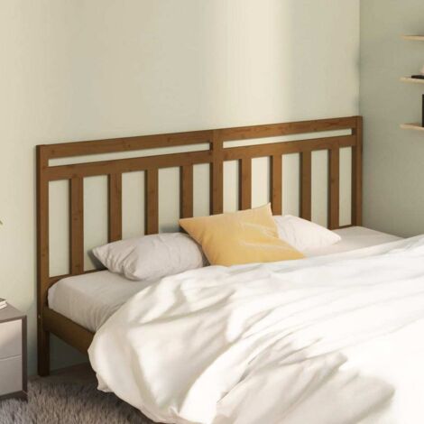 Cabecero de cama madera maciza de pino marrón miel 206x4x100 cm vidaXL