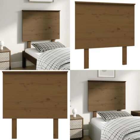 Cabecero de cama madera maciza de pino marrón miel 79x6x82,5 cm - Madera maciza - Pino