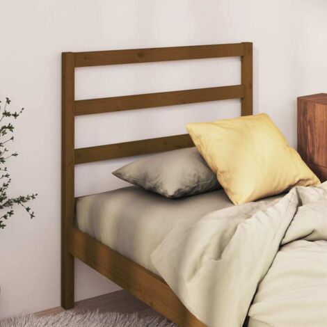 Cabecero de cama madera maciza de pino marrón miel 81x4x100 cm