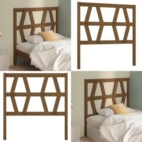 Cabecero de cama madera maciza de pino marrón miel 81x4x100 cm - Madera maciza - Pino