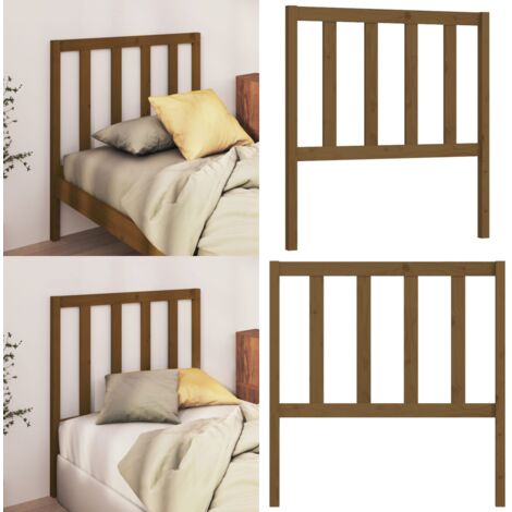 Cabecero de cama madera maciza de pino marrón miel 81x4x100 cm - Madera maciza - Pino