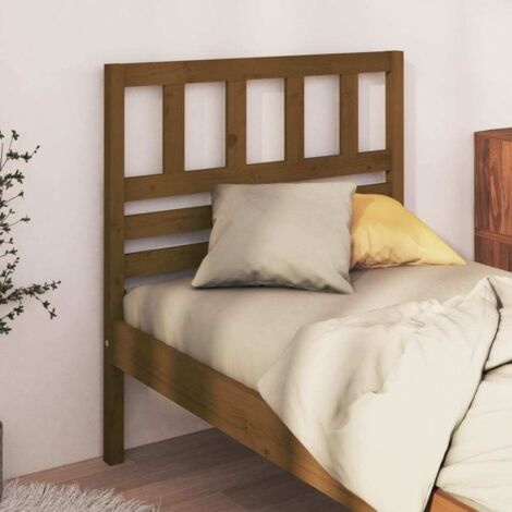 Cabecero de cama madera maciza de pino marrón miel 81x4x100 cm vidaXL