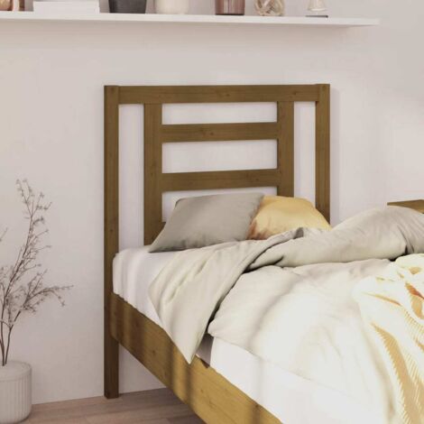 Cabecero de cama madera maciza de pino marrón miel 81x4x100 cm vidaXL