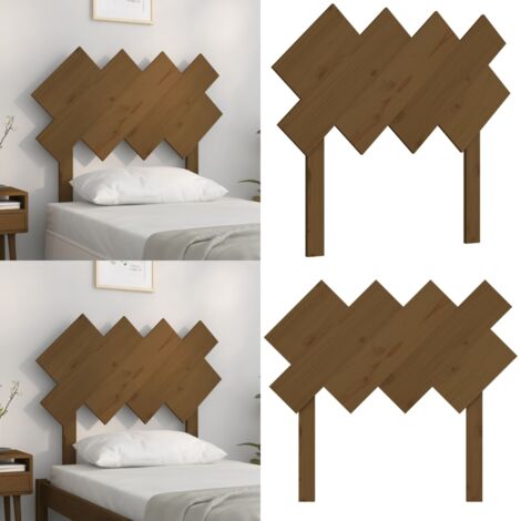 Cabecero de cama madera maciza de pino marrón miel 92x3x81 cm - Madera de pino - Madera maciza