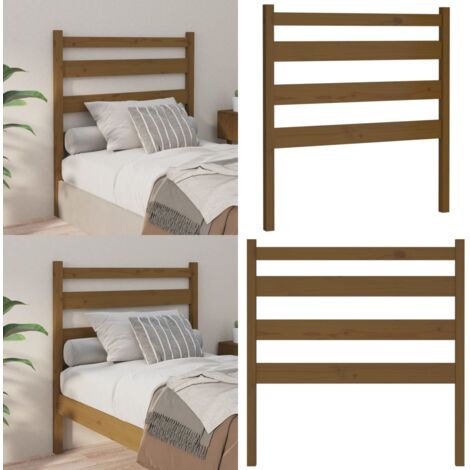 Cabecero de cama madera maciza de pino marrón miel 96x4x100 cm - Madera maciza - Pino