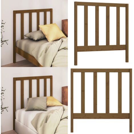 Cabecero de cama madera maciza de pino marrón miel 96x4x100 cm - Madera maciza - Pino
