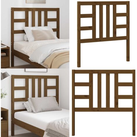 Cabecero de cama madera maciza de pino marrón miel 96x4x100 cm - Madera maciza - Pino