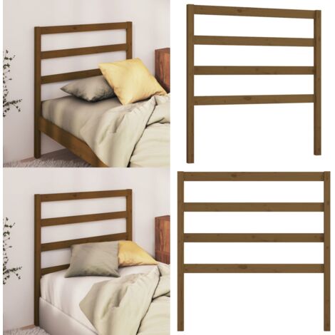 Cabecero de cama madera maciza de pino marrón miel 96x4x100 cm - Madera maciza - Pino