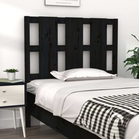 Cabecero de cama madera maciza de pino negro 105,5x4x100 cm vidaXL
