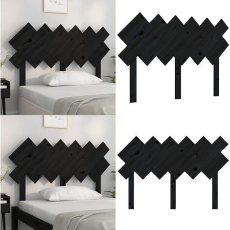 Cabecero de cama madera maciza de pino negro 122,5x3x80,5 cm - Madera de pino - Diseño rústico