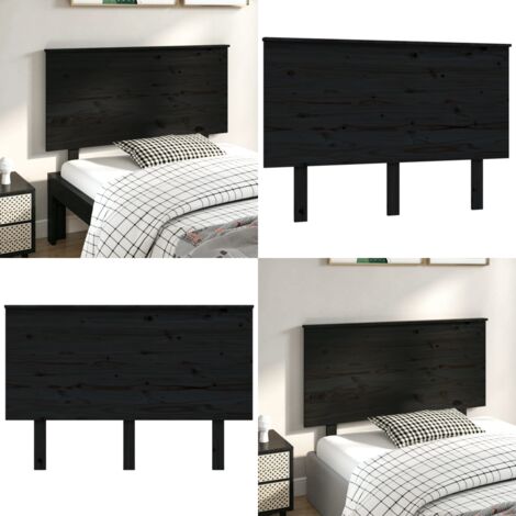 Cabecero de cama madera maciza de pino negro 124x6x82,5 cm - Madera de pino - Diseño rústico
