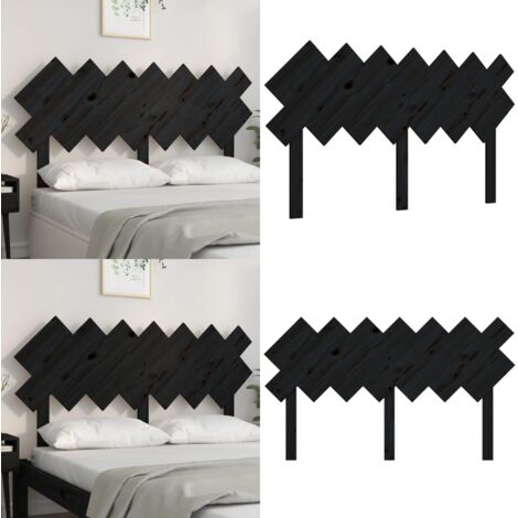 Cabecero de cama madera maciza de pino negro 141x3x80,5 cm - Madera de pino - Diseño rústico