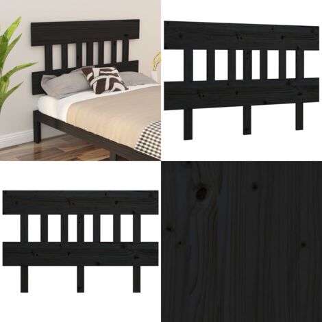 Cabecero de cama madera maciza de pino negro 143,5x3x81 cm - Madera de pino - Diseño rústico