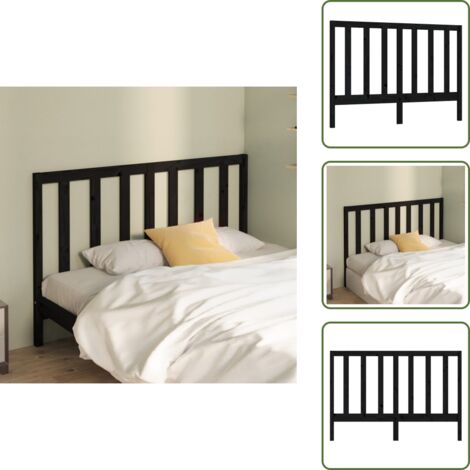 Cabecero de cama madera maciza de pino negro 146x4x100 cm