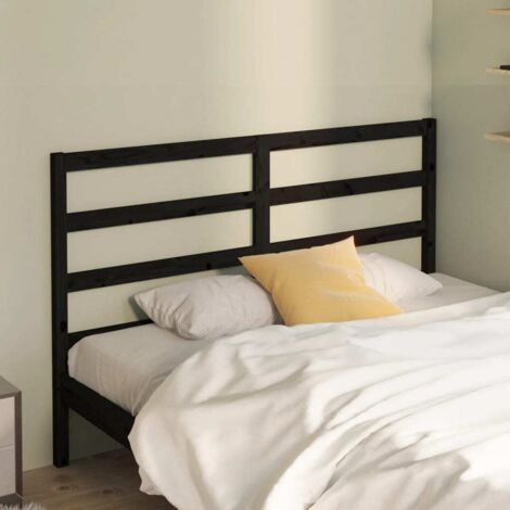 Cabecero de cama madera maciza de pino negro 146x4x100 cm vidaXL