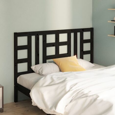 Cabecero de cama madera maciza de pino negro 146x4x100 cm vidaXL