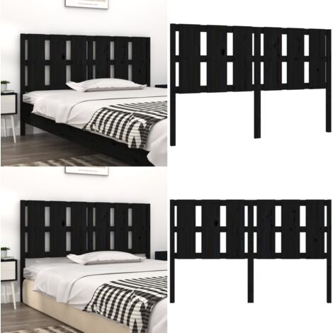 Cabecero de cama madera maciza de pino negro 155,5x4x100 cm - Madera de pino - Diseño rústico