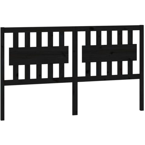 Cabecero de cama madera maciza de pino negro 155,5x4x100 cm vidaXL