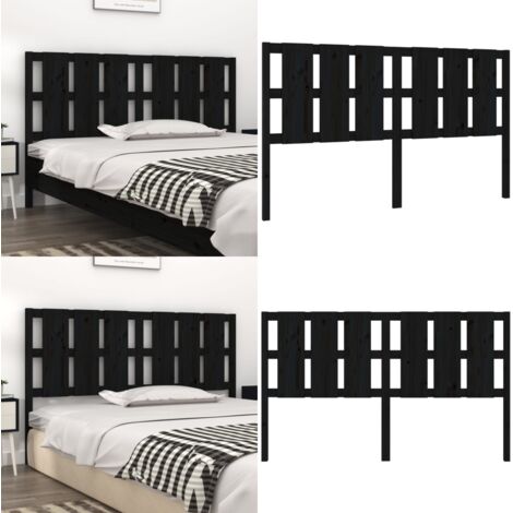 Cabecero de cama madera maciza de pino negro 165,5x4x100 cm - Madera de pino - Diseño rústico