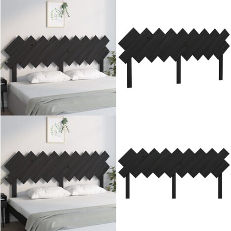 Cabecero de cama madera maciza de pino negro 178x3x80,5 cm - Madera de pino - Diseño rústico