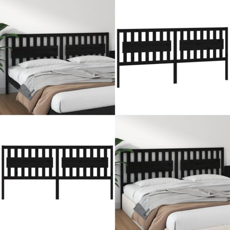 Cabecero de cama madera maciza de pino negro 205,5x4x100 cm - Madera de pino - Diseño rústico