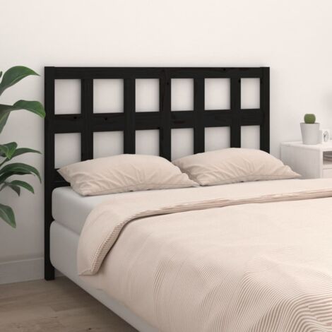 Cabecero de cama madera maciza de pino negro 205,5x4x100 cm vidaXL