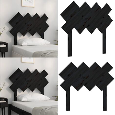 Cabecero de cama madera maciza de pino negro 92x3x81 cm - Madera de pino - Diseño rústico