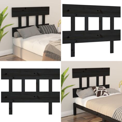 Cabecero de cama madera maciza de pino negro 93,5x3x81 cm - Madera de pino - Diseño rústico