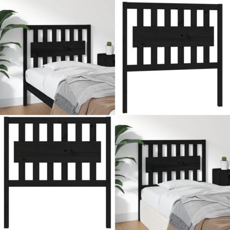 Cabecero de cama madera maciza de pino negro 95,5x4x100 cm - Madera de pino - Diseño rústico