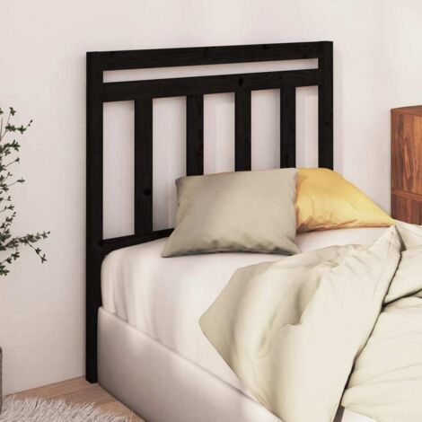 Cabecero de cama madera maciza de pino negro 96x4x100 cm vidaXL