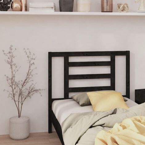 Cabecero de cama madera maciza de pino negro 96x4x100 cm vidaXL